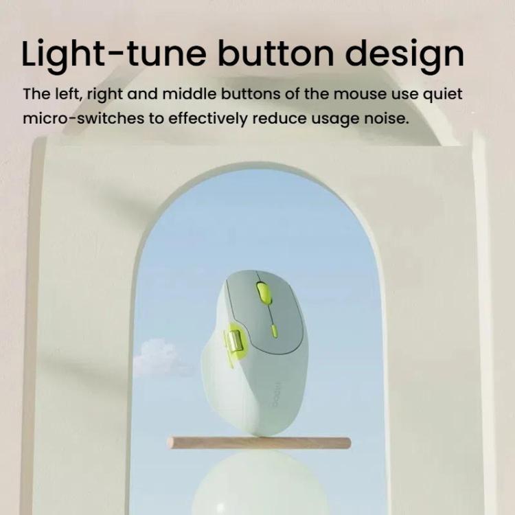 Rapoo MT560 3-Mode Wireless Bluetooth Mouse Ergonomic Desktop Laptop Mouse(Light Green) - Wireless Mice by Rapoo | Online Shopping UK | buy2fix