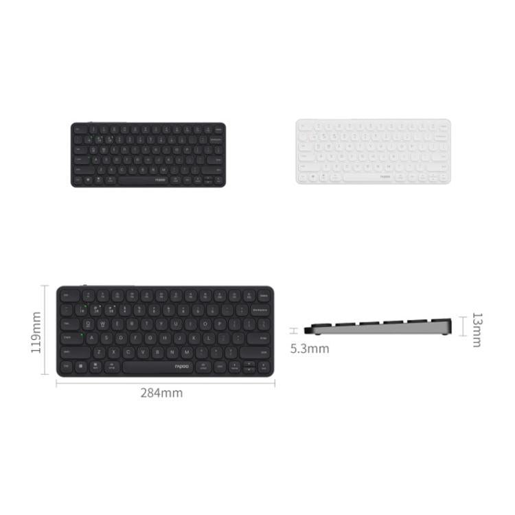 Rapoo E9050L Tri-mode Bluetooth Wireless Keyboard Silent Laptop Keyboard(White) - Wireless Keyboard by Rapoo | Online Shopping UK | buy2fix