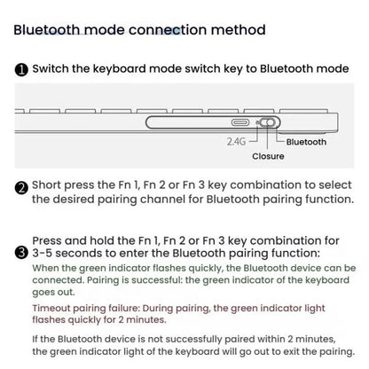 Rapoo E9050L Tri-mode Bluetooth Wireless Keyboard Silent Laptop Keyboard(Dark Gray) - Wireless Keyboard by Rapoo | Online Shopping UK | buy2fix