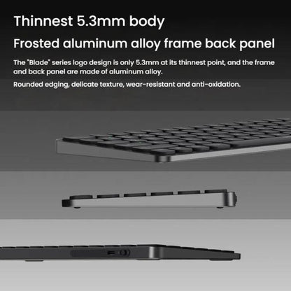 Rapoo E9050L Tri-mode Bluetooth Wireless Keyboard Silent Laptop Keyboard(Dark Gray) - Wireless Keyboard by Rapoo | Online Shopping UK | buy2fix