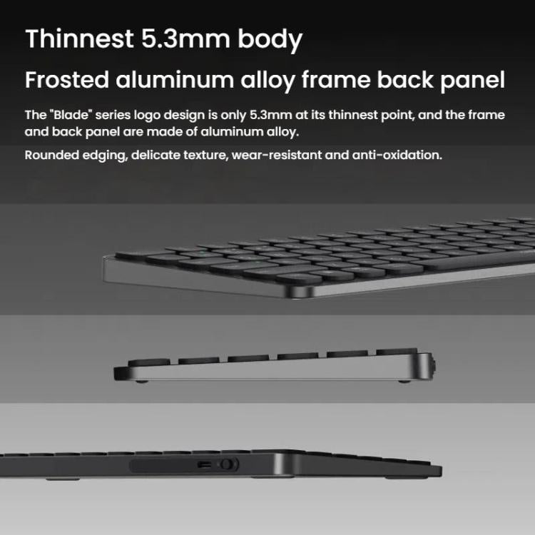 Rapoo E9050L Tri-mode Bluetooth Wireless Keyboard Silent Laptop Keyboard(White) - Wireless Keyboard by Rapoo | Online Shopping UK | buy2fix