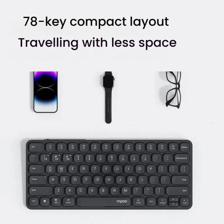 Rapoo E9050L Tri-mode Bluetooth Wireless Keyboard Silent Laptop Keyboard(Dark Gray) - Wireless Keyboard by Rapoo | Online Shopping UK | buy2fix