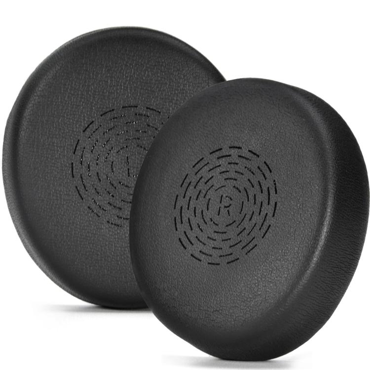 For Jabra Evolve2 55 Stereo Headset 1pair Protein Leather Ear Cushions Soft Replacement Ear Pads(Black) - Earmuff & Pad by buy2fix | Online Shopping UK | buy2fix