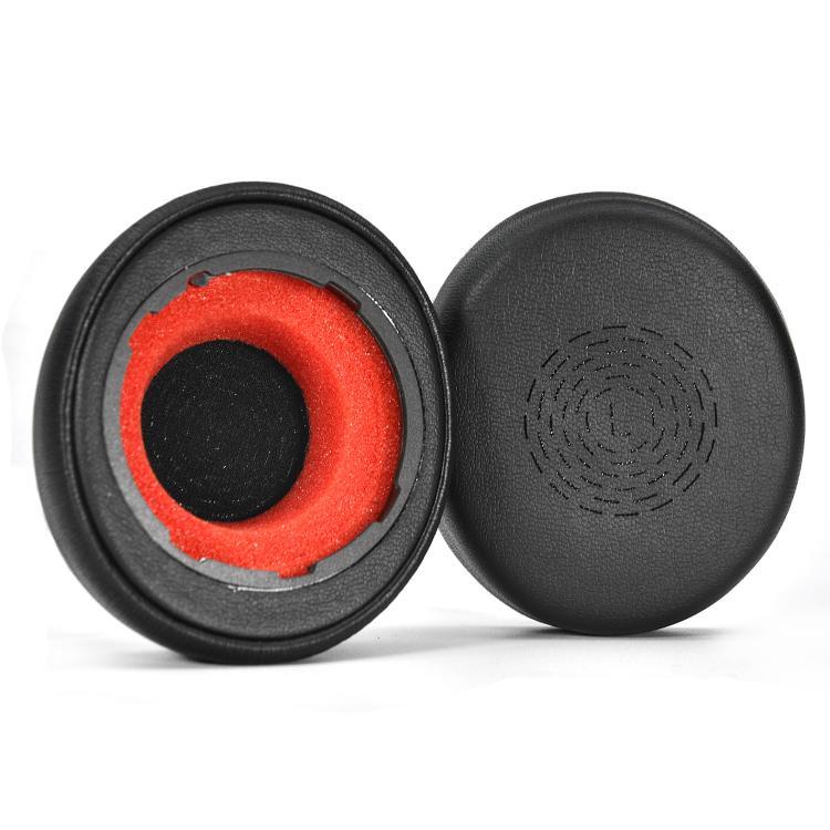 For Jabra Evolve2 55 Stereo Headset 1pair Protein Leather Ear Cushions Soft Replacement Ear Pads(Black) - Earmuff & Pad by buy2fix | Online Shopping UK | buy2fix