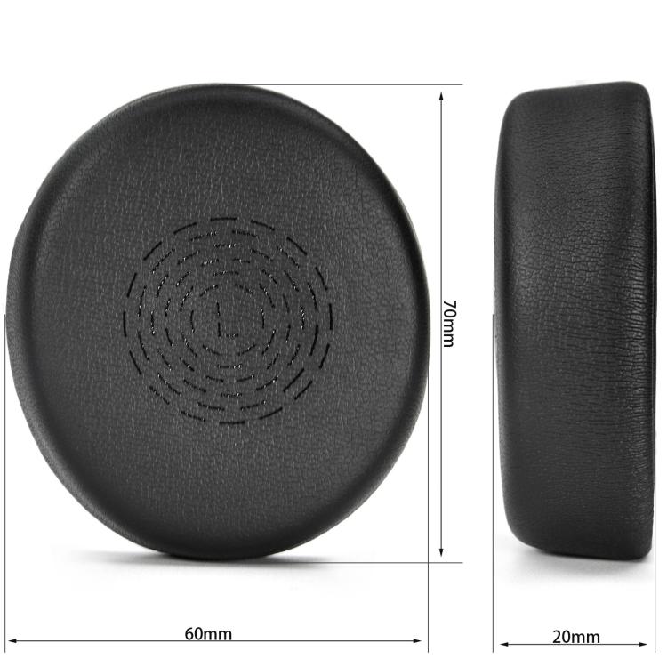 For Jabra Evolve2 55 Stereo Headset 1pair Protein Leather Ear Cushions Soft Replacement Ear Pads(Black) - Earmuff & Pad by buy2fix | Online Shopping UK | buy2fix