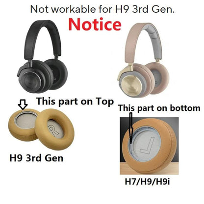 For Bang & Olufsen Beoplay H9 H7 H9i 1pair Replacement Ear Cushions with Snap-On Design(Protein Leather Khaki) - Earmuff & Pad by buy2fix | Online Shopping UK | buy2fix