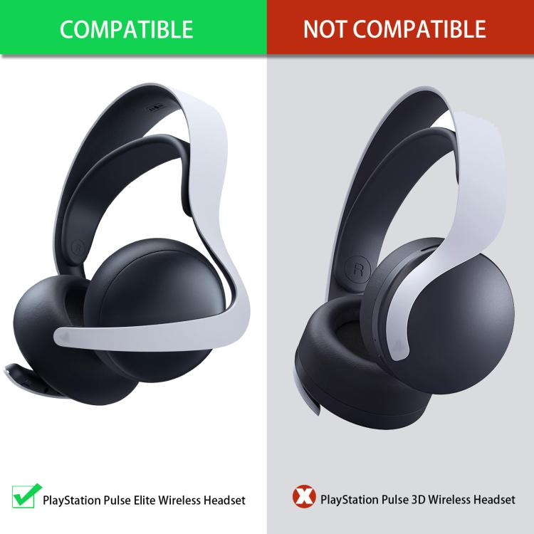For Sony PlayStation Pulse Elite Headset 1pair Silicone Ear Cushion Covers Sweatproof Replacement Ear Pads(Black) - Earmuff & Pad by buy2fix | Online Shopping UK | buy2fix