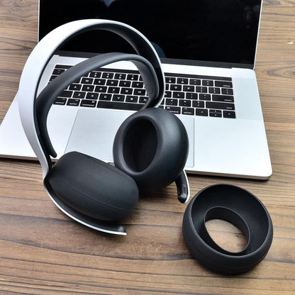 For Sony PlayStation Pulse Elite Headset 1pair Silicone Ear Cushion Covers Sweatproof Replacement Ear Pads(Black) - Earmuff & Pad by buy2fix | Online Shopping UK | buy2fix