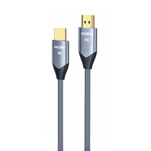 VegGieg W-H4 8K HDMI 2.1 Cable TV Set-Top Box Computer Connection Monitor Projector Video HD Cable, Size: 1m(Cotton Mesh Gray) - Cable by VegGieg | Online Shopping UK | buy2fix