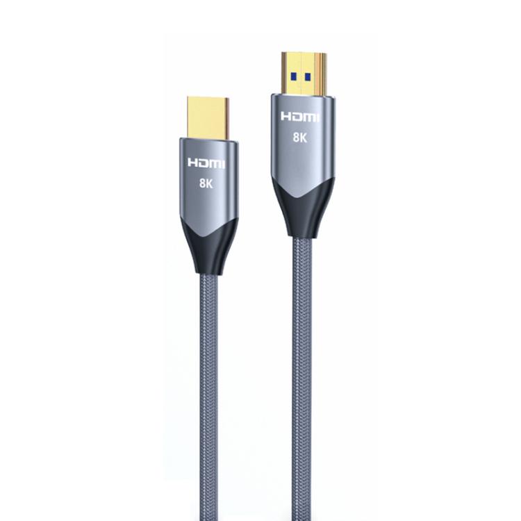 VegGieg W-H4 8K HDMI 2.1 Cable TV Set-Top Box Computer Connection Monitor Projector Video HD Cable, Size: 3m(Cotton Mesh Gray) - Cable by VegGieg | Online Shopping UK | buy2fix