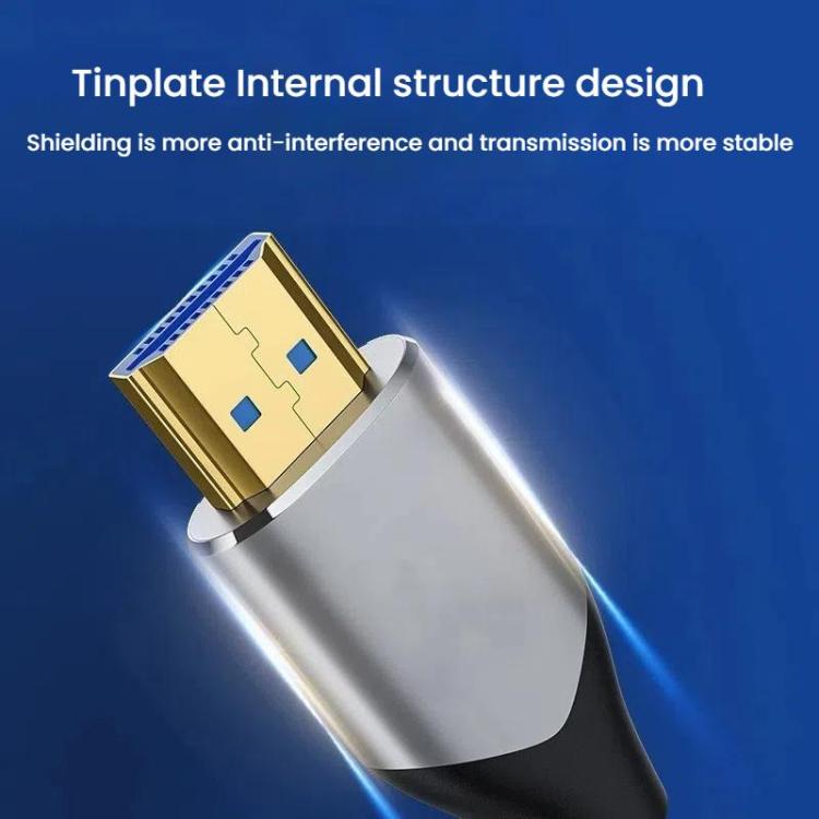 VegGieg W-H4 8K HDMI 2.1 Cable TV Set-Top Box Computer Connection Monitor Projector Video HD Cable, Size: 5m(Cotton Mesh Gray) - Cable by VegGieg | Online Shopping UK | buy2fix