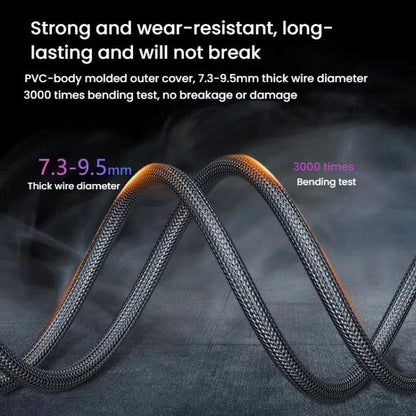 VegGieg W-H4 8K HDMI 2.1 Cable TV Set-Top Box Computer Connection Monitor Projector Video HD Cable, Size: 2m(Cotton Mesh Gray) - Cable by VegGieg | Online Shopping UK | buy2fix