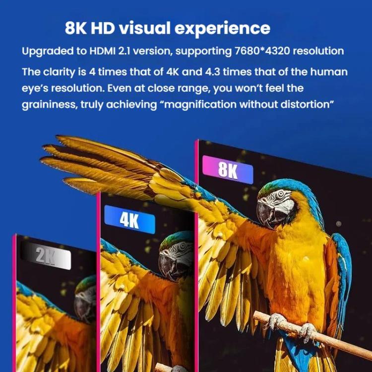 VegGieg W-H4 8K HDMI 2.1 Cable TV Set-Top Box Computer Connection Monitor Projector Video HD Cable, Size: 1m(Cotton Mesh Gray) - Cable by VegGieg | Online Shopping UK | buy2fix