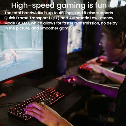 VegGieg W-H4 8K HDMI 2.1 Cable TV Set-Top Box Computer Connection Monitor Projector Video HD Cable, Size: 3m(Cotton Mesh Gray) - Cable by VegGieg | Online Shopping UK | buy2fix