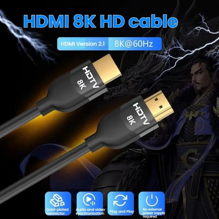 VegGieg W-H114 HDMI 2.1 HD Cable 8K 60Hz TV Set-Top Box Computer Monitor Projection Video Cable, Length: 10M - Cable by VegGieg | Online Shopping UK | buy2fix
