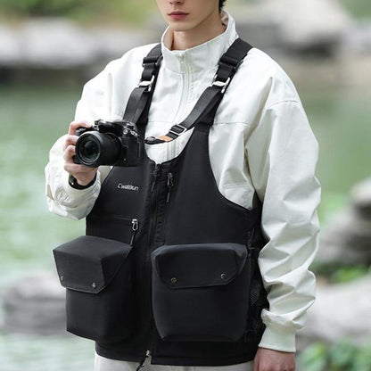 Cwatcun D192 Multifunctional Vest Outdoor Lightweight Comfortable Camera Bag - Camera Strap by Cwatcun | Online Shopping UK | buy2fix