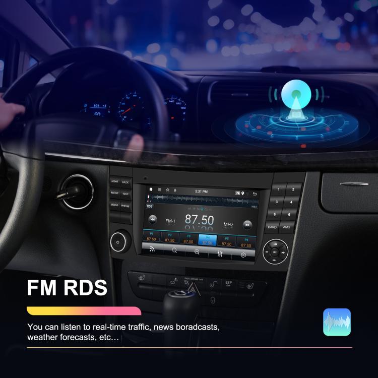 7 inch Horizontal Screen 2+64G Bluetooth Car Player Carplay Car Center Control Integrated Machine For Mercedes-Benz W211 / E200 / E220 / CLS350 / CLS500, Spec: Standard+AHD+Mic - Car MP3 & MP4 & MP5 by buy2fix | Online Shopping UK | buy2fix