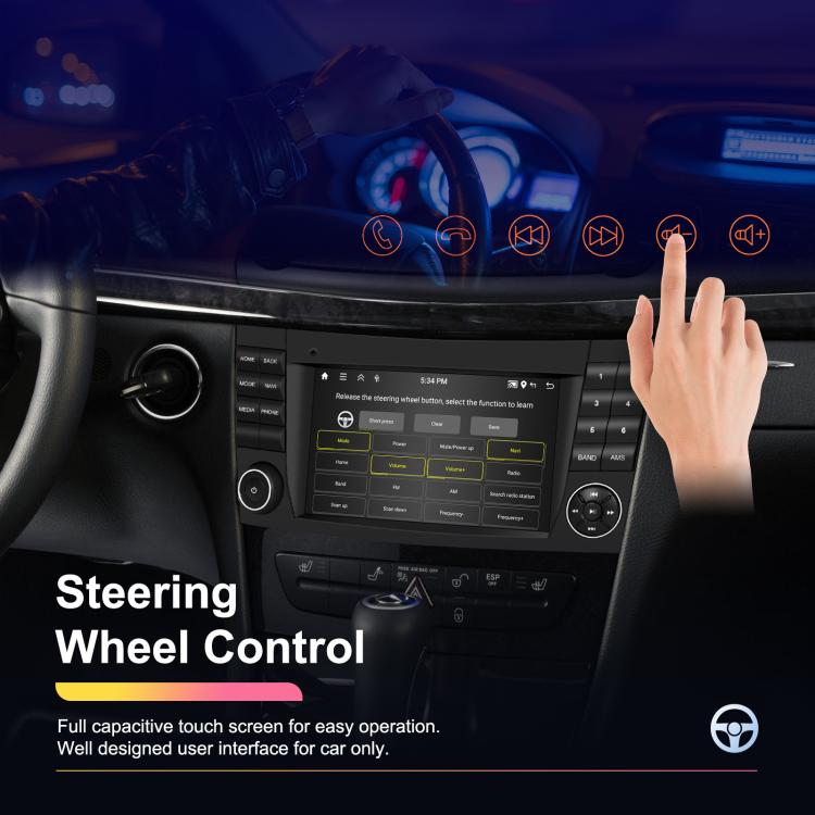 7 inch Horizontal Screen 2+64G Bluetooth Car Player Carplay Car Center Control Integrated Machine For Mercedes-Benz W211 / E200 / E220 / CLS350 / CLS500, Spec: Standard+AHD+Mic - Car MP3 & MP4 & MP5 by buy2fix | Online Shopping UK | buy2fix