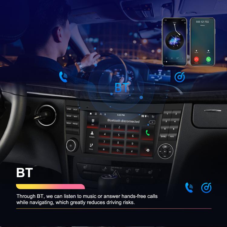 7 inch Horizontal Screen 2+64G Bluetooth Car Player Carplay Car Center Control Integrated Machine For Mercedes-Benz W211 / E200 / E220 / CLS350 / CLS500, Spec: Standard - Car MP3 & MP4 & MP5 by buy2fix | Online Shopping UK | buy2fix