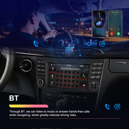 7 inch Horizontal Screen 2+64G Bluetooth Car Player Carplay Car Center Control Integrated Machine For Mercedes-Benz W211 / E200 / E220 / CLS350 / CLS500, Spec: Standard+AHD+Mic - Car MP3 & MP4 & MP5 by buy2fix | Online Shopping UK | buy2fix