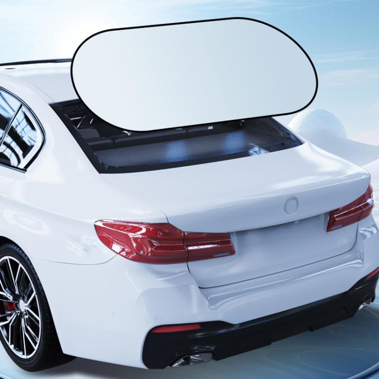 Titanium Silver Car Rear Window Sunshade Heat Insulating Shield with Suction Cup Mounted 100 x 50cm - Window Foils & Solar Protection by buy2fix | Online Shopping UK | buy2fix
