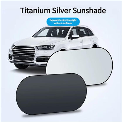 Titanium Silver Car Rear Window Sunshade Heat Insulating Shield with Suction Cup Mounted 100 x 50cm - Window Foils & Solar Protection by buy2fix | Online Shopping UK | buy2fix