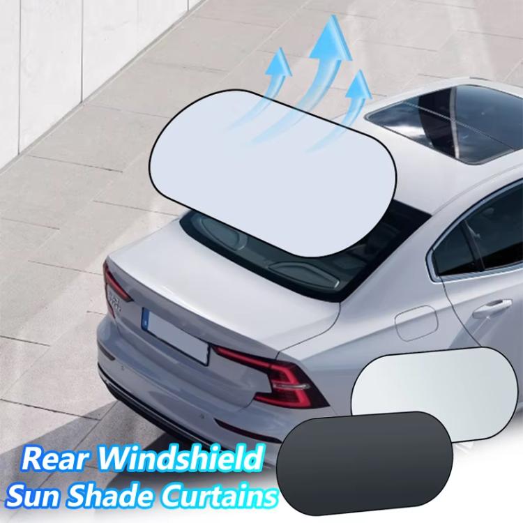 Titanium Silver Car Rear Window Sunshade Heat Insulating Shield with Suction Cup Mounted 100 x 50cm - Window Foils & Solar Protection by buy2fix | Online Shopping UK | buy2fix