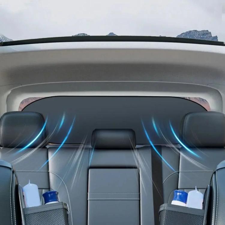 Titanium Silver Car Rear Window Sunshade Heat Insulating Shield with Suction Cup Mounted 100 x 50cm - Window Foils & Solar Protection by buy2fix | Online Shopping UK | buy2fix