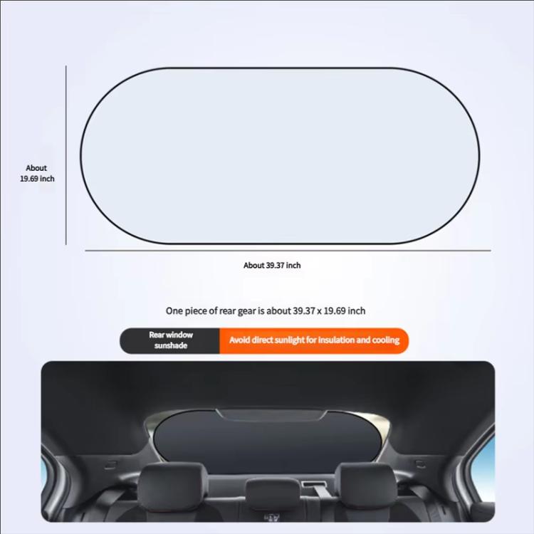Titanium Silver Car Rear Window Sunshade Heat Insulating Shield with Suction Cup Mounted 100 x 50cm - Window Foils & Solar Protection by buy2fix | Online Shopping UK | buy2fix