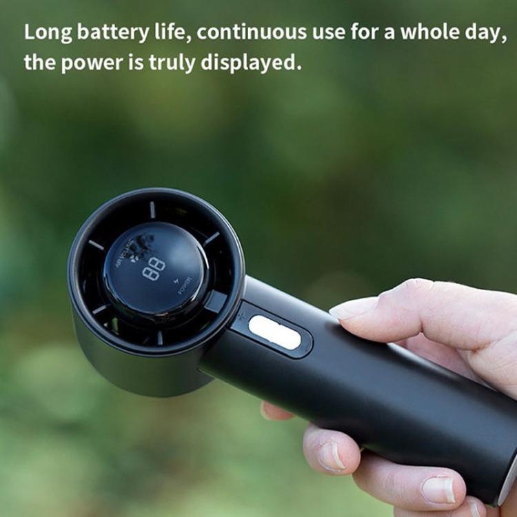 100-gear High Speed Handheld Fan Bladeless Mini Digital Display Small Fan(Black) - Electric Fans by buy2fix | Online Shopping UK | buy2fix