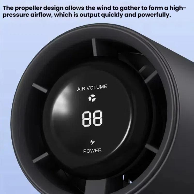 100-gear High Speed Handheld Fan Bladeless Mini Digital Display Small Fan(Black) - Electric Fans by buy2fix | Online Shopping UK | buy2fix