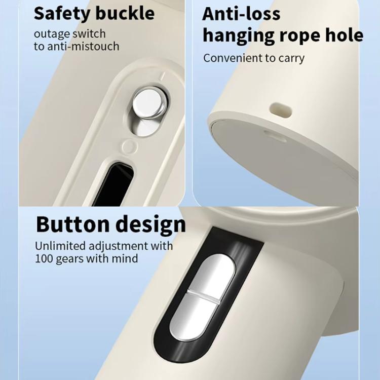 100-gear High Speed Handheld Fan Bladeless Mini Digital Display Small Fan(Black) - Electric Fans by buy2fix | Online Shopping UK | buy2fix