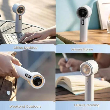 100-gear High Speed Handheld Fan Bladeless Mini Digital Display Small Fan(Black) - Electric Fans by buy2fix | Online Shopping UK | buy2fix