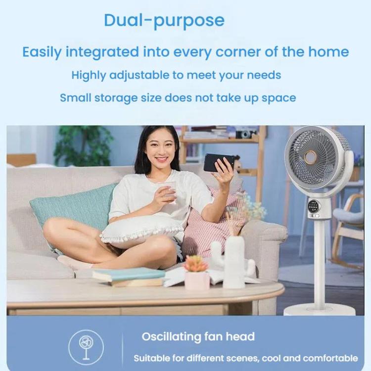 Air Circulation Fan Turbo Light Convection Standing Fan Remote Control Timer Floor Fan, Style: USB Plug - Electric Fans by buy2fix | Online Shopping UK | buy2fix