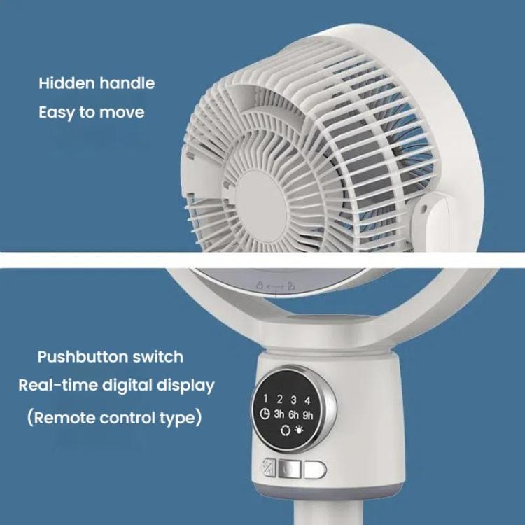 Air Circulation Fan Turbo Light Convection Standing Fan Remote Control Timer Floor Fan, Style: Rechargeable - Electric Fans by buy2fix | Online Shopping UK | buy2fix