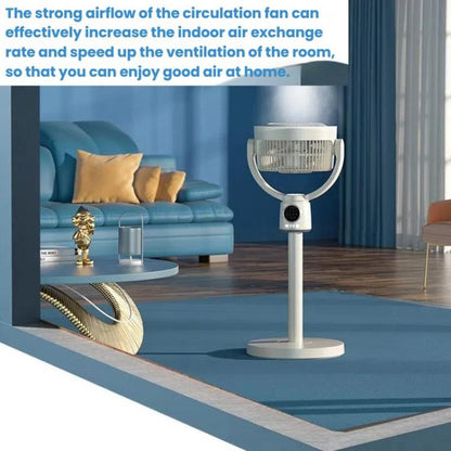 Air Circulation Fan Turbo Light Convection Standing Fan Remote Control Timer Floor Fan, Style: Rechargeable - Electric Fans by buy2fix | Online Shopping UK | buy2fix