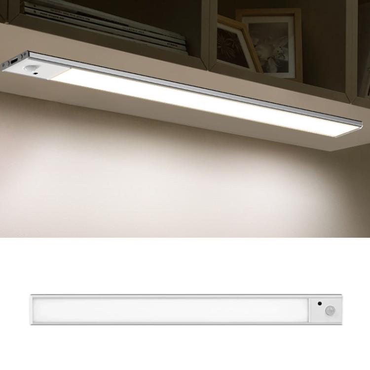 60cm Rechargeable Motion Sensor Light Bar Cabinet Wardrobe Lamp With Remote Control Silver - Sensor LED Lights by buy2fix | Online Shopping UK | buy2fix