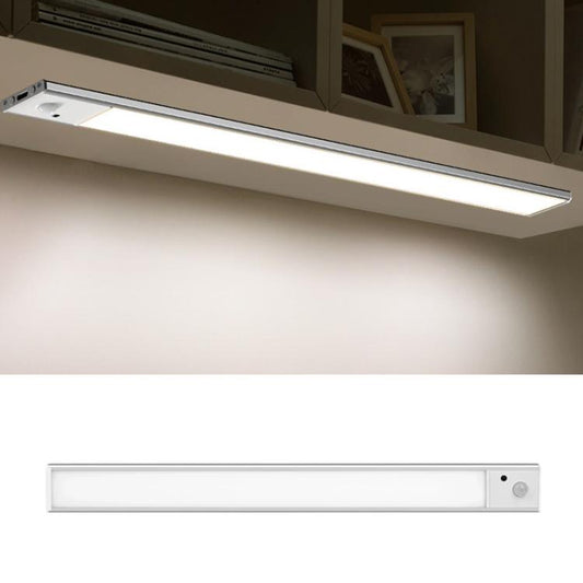 60cm Rechargeable Motion Sensor Light Bar Cabinet Wardrobe Lamp With Remote Control Silver - Sensor LED Lights by buy2fix | Online Shopping UK | buy2fix