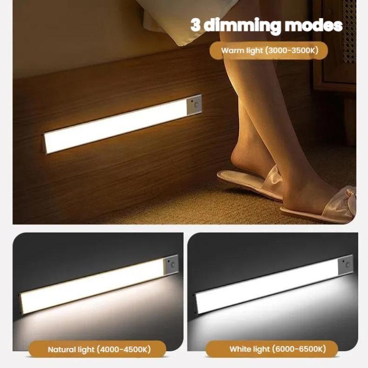 60cm Rechargeable Motion Sensor Light Bar Cabinet Wardrobe Lamp With Remote Control Black - Sensor LED Lights by buy2fix | Online Shopping UK | buy2fix