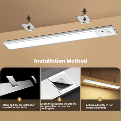 40cm Rechargeable Motion Sensor Light Bar Cabinet Wardrobe Lamp With Remote Control Black - Sensor LED Lights by buy2fix | Online Shopping UK | buy2fix
