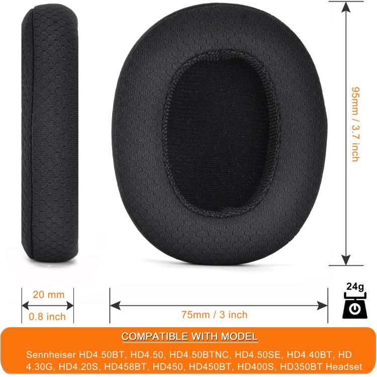 1pair Ear Cushions For Sennheiser HD 4.50BT, HD 4.50, HD 4.50BTNC, HD 4.50SE, HD 4.40BT, HD 4.30G, HD 4.20S, HD 458BT, HD 450, HD 450BT, HD 400S, HD 350BT(Football Net Black) - Earmuff & Pad by buy2fix | Online Shopping UK | buy2fix