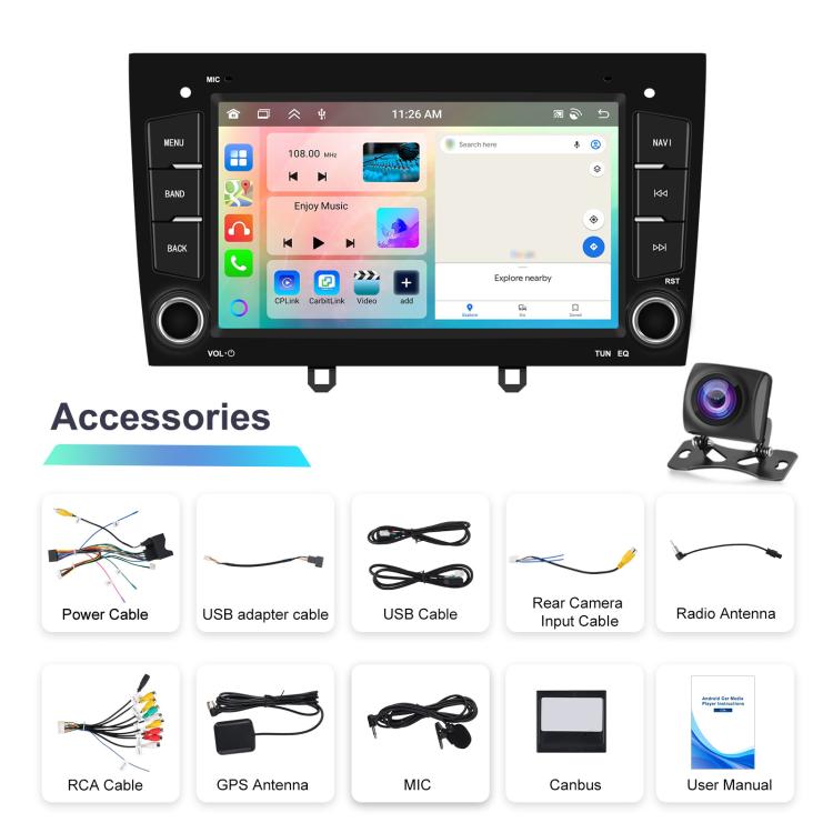 For Peugeot 408 7 inch Horizontal Screen Carplay Car Player Car Navigation Center Control, Spec: Standard+AHD - Car MP3 & MP4 & MP5 by buy2fix | Online Shopping UK | buy2fix