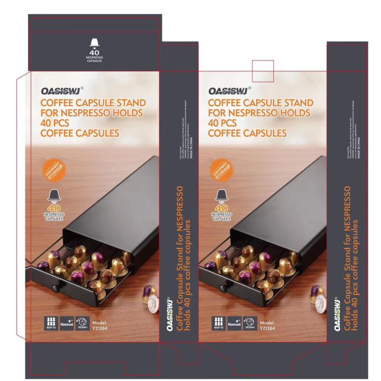 For Nespresso OASISWJ YZ1384 Handle Model 40pcs Dustproof Coffee Capsule Organizer(Black) - Coffee Machine Parts by OASISWJ | Online Shopping UK | buy2fix