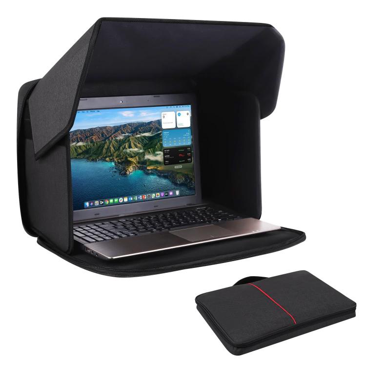 16-Inch Laptop Bag Sun Shade Foldable Anti-Glare Privacy Screen Cover for Outdoor Use(Black) - Screen & Keyboard Cover by buy2fix | Online Shopping UK | buy2fix