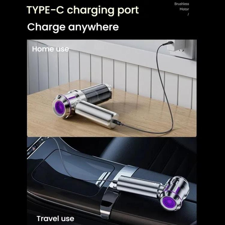 SUITU ST-6691Plus Car Cordless Powerful Brushless Vacuum Cleaner(Silver Purple) - Vacuum Cleaner by SUITU | Online Shopping UK | buy2fix