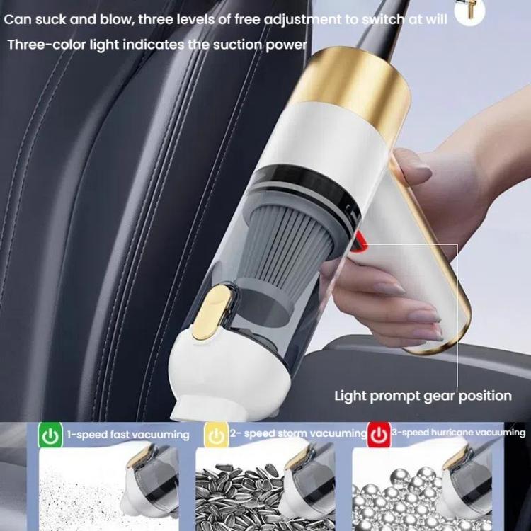 SUITU ST-6692Plus Car Power Suction Vacuum Cleaner Household Handheld Small Vacuum Cleaner(White Gold) - Vacuum Cleaner by SUITU | Online Shopping UK | buy2fix