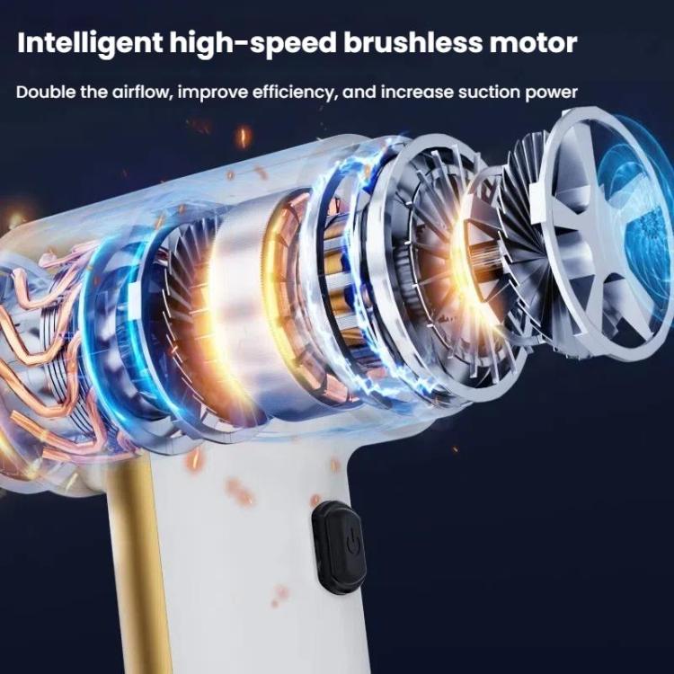 SUITU ST-6692Plus Car Power Suction Vacuum Cleaner Household Handheld Small Vacuum Cleaner(White Gold) - Vacuum Cleaner by SUITU | Online Shopping UK | buy2fix