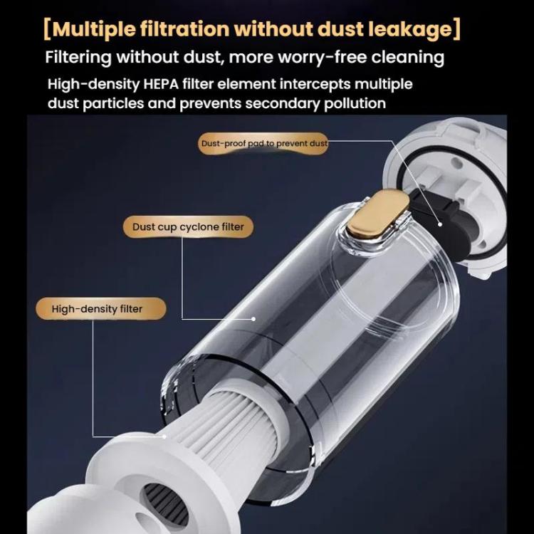 SUITU ST-6692Plus Car Power Suction Vacuum Cleaner Household Handheld Small Vacuum Cleaner(White Gold) - Vacuum Cleaner by SUITU | Online Shopping UK | buy2fix