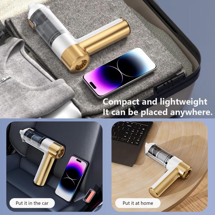 SUITU ST-6692Plus Car Power Suction Vacuum Cleaner Household Handheld Small Vacuum Cleaner(White Gold) - Vacuum Cleaner by SUITU | Online Shopping UK | buy2fix