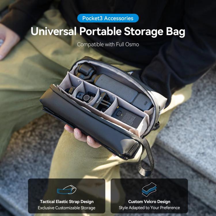 For DJI Osmo Pocket 3 Creator Combo TELESIN Universal Portable Storage Bag Carrying Case(Black) - Case & Bags by TELESIN | Online Shopping UK | buy2fix